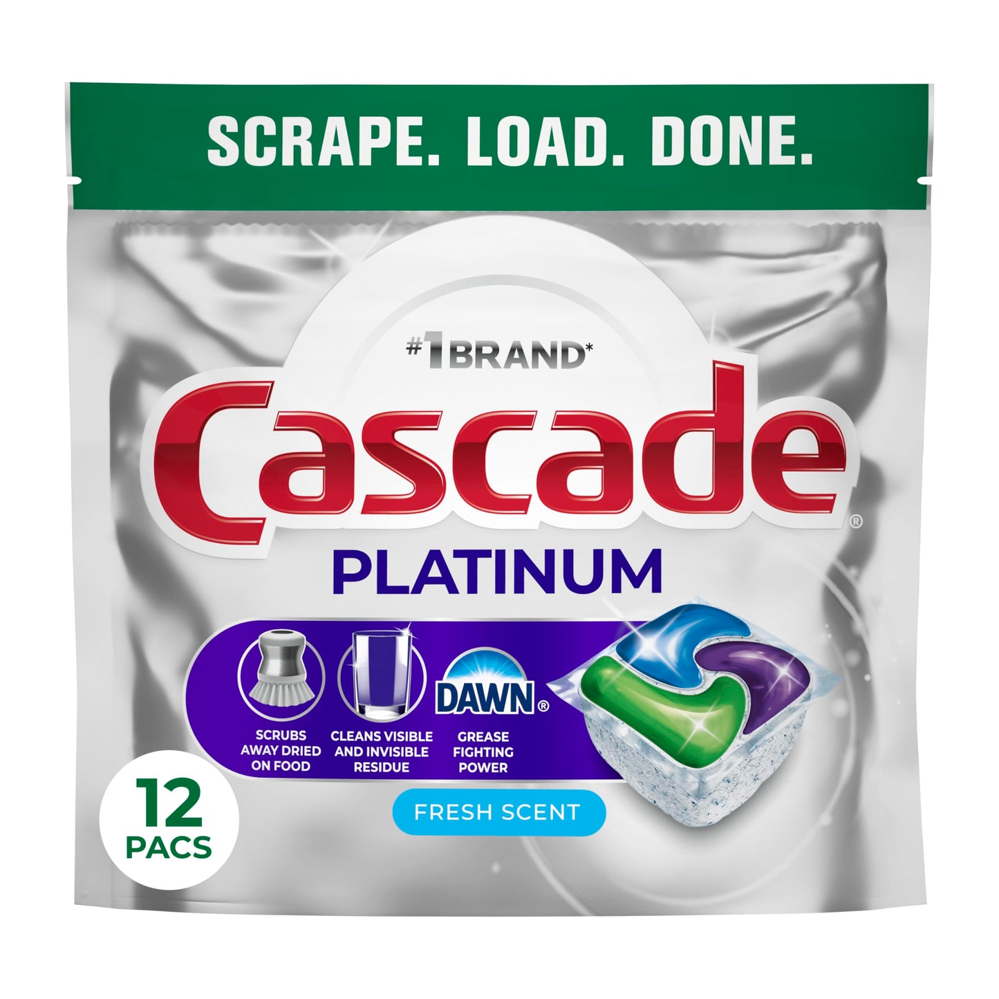 Cascade Platinum Dishwasher Pods, Dishwasher Detergent, Dish Detergent Soap, Fresh, 71 count