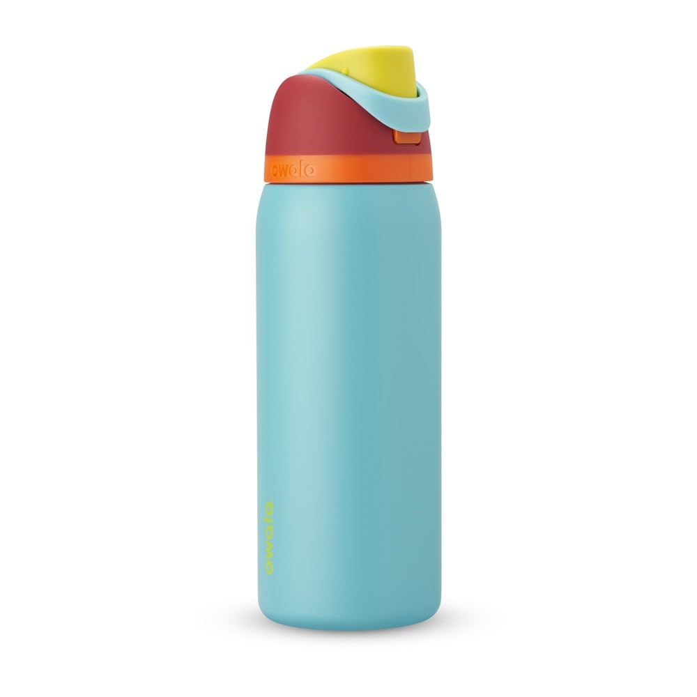 Owala FreeSip Insulated Stainless Steel Water Bottle with Straw, BPA-Free Sports Water Bottle, Great for Travel, 24 Oz, Black Cherry