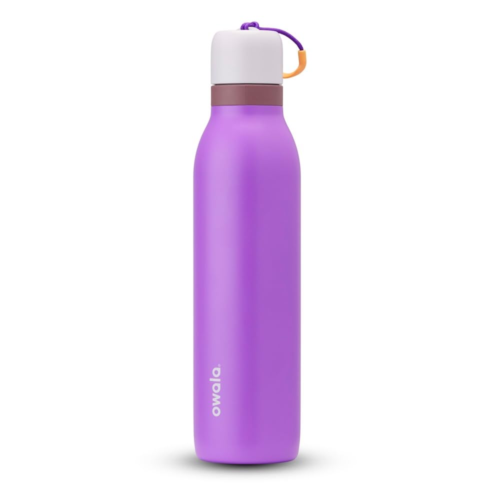 Owala FreeSip Twist Insulated Stainless Steel Water Bottle with Straw for Sports and Travel, BPA-Free, 24-oz, Black Cherry