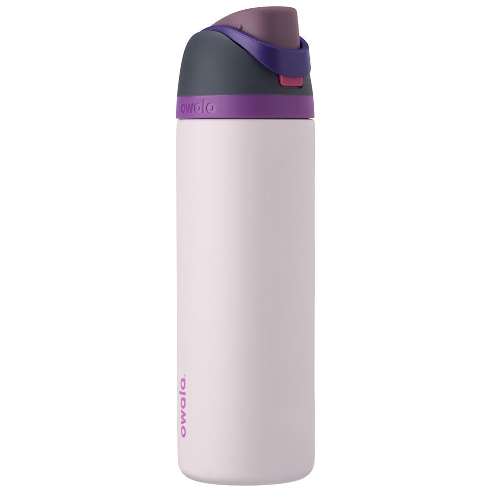 Owala FreeSip Insulated Stainless Steel Water Bottle with Straw, BPA-Free Sports Water Bottle, Great for Travel, 24 Oz, Black Cherry