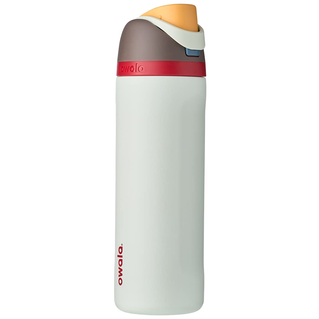 Owala FreeSip Insulated Stainless Steel Water Bottle with Straw, BPA-Free Sports Water Bottle, Great for Travel, 24 Oz, Black Cherry