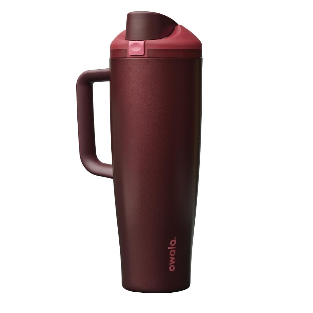 Owala FreeSip Tumbler - Stainless Steel-40-oz.-Orange/Tan(Sparkling Sherbet)