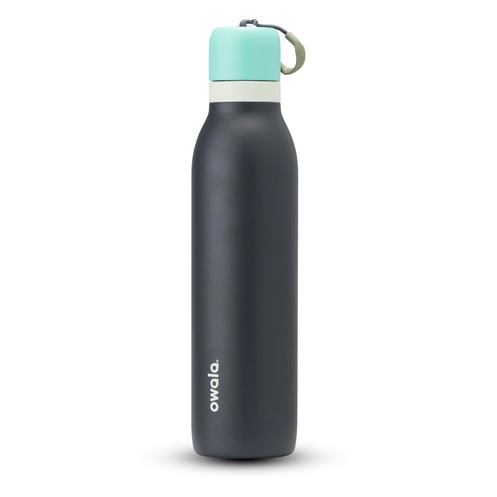 Owala FreeSip Twist Insulated Stainless Steel Water Bottle with Straw for Sports and Travel, BPA-Free, 24-oz, Black Cherry