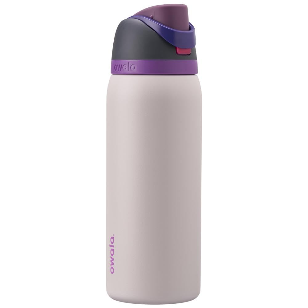 Owala FreeSip Insulated Stainless Steel Water Bottle with Straw, BPA-Free Sports Water Bottle, Great for Travel, 24 Oz, Black Cherry