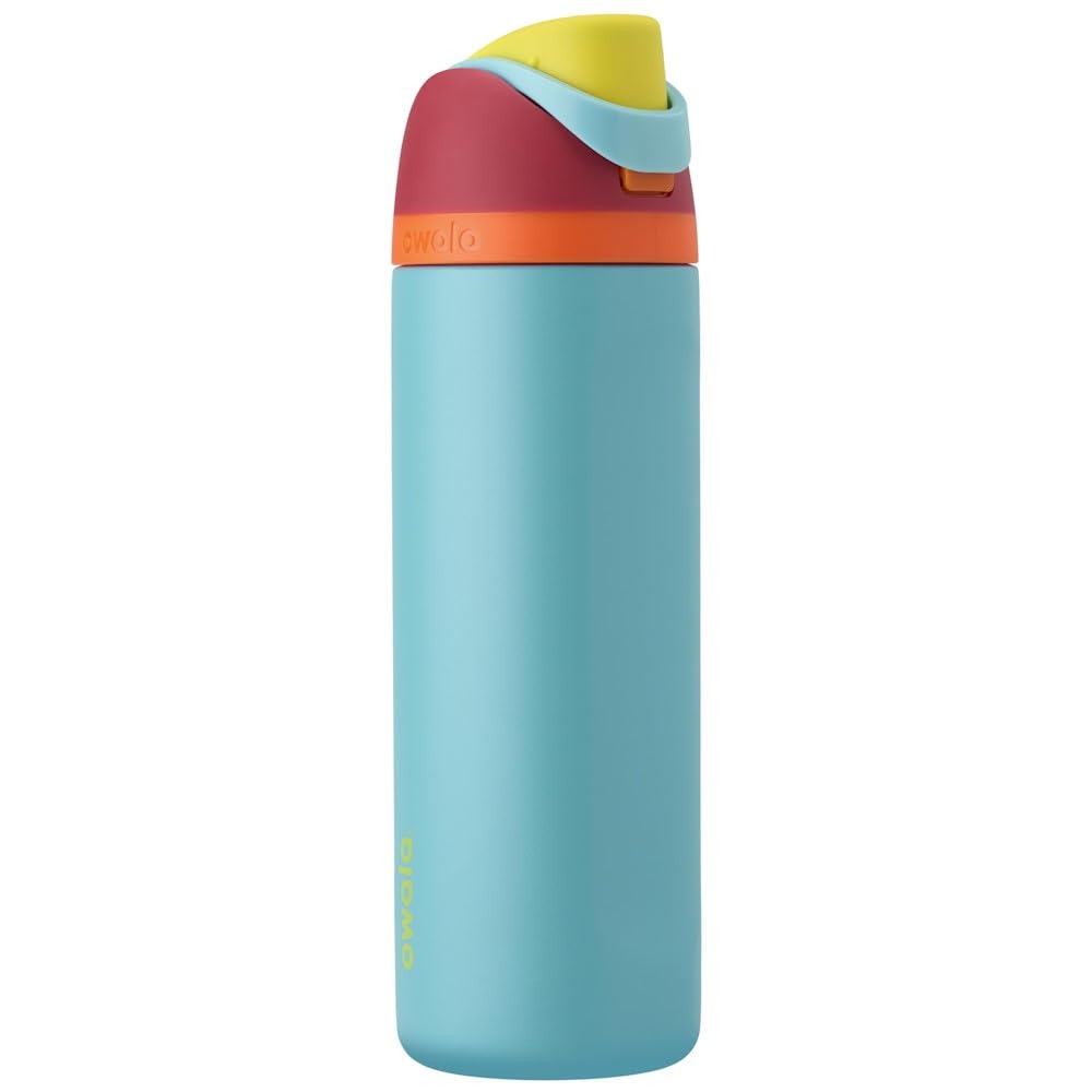 Owala FreeSip Insulated Stainless Steel Water Bottle with Straw, BPA-Free Sports Water Bottle, Great for Travel, 24 Oz, Very, Very Dark | Insulated, with Straw, for Sports, Travel, and School, BPA-Free