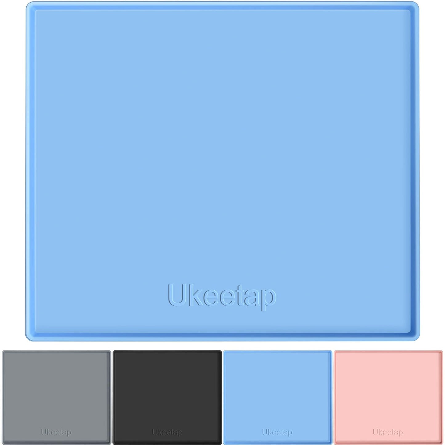 34" x 22" Extra Thick Waterproof Silicone Mat with Raised Edge, Under Sink Mat for Kitchen & Bathroom, Kitchen Cabinet Liner, Multi-Purpose for Storage & Protection, Gray