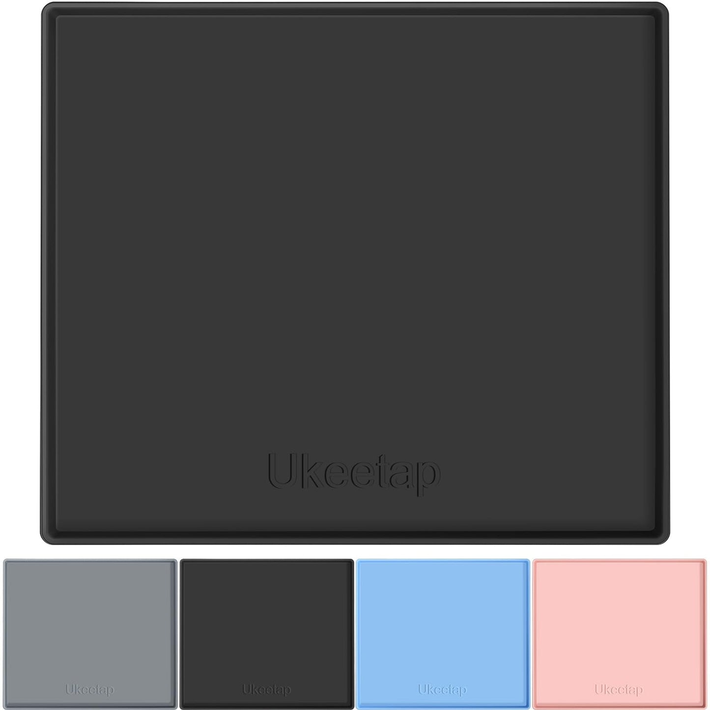 34" x 22" Extra Thick Waterproof Silicone Mat with Raised Edge, Under Sink Mat for Kitchen & Bathroom, Kitchen Cabinet Liner, Multi-Purpose for Storage & Protection, Gray