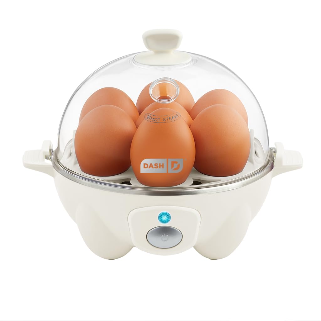 DASH Electric Rapid Egg Cooker for Hard Boiled/Poached/Scrambled Eggs or Omelets with Auto Shut-Off Feature, Black, 7 Egg Capacity