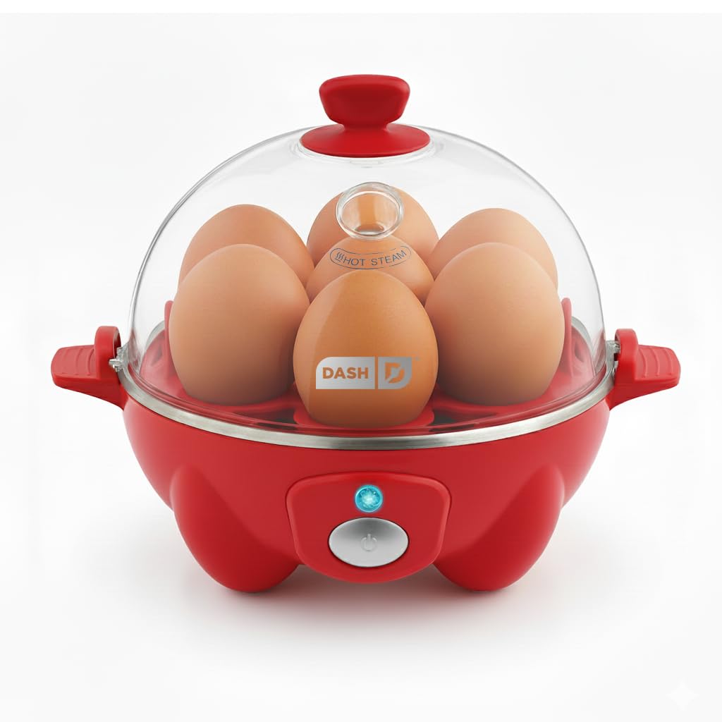 DASH Electric Rapid Egg Cooker for Hard Boiled/Poached/Scrambled Eggs or Omelets with Auto Shut-Off Feature, Black, 7 Egg Capacity