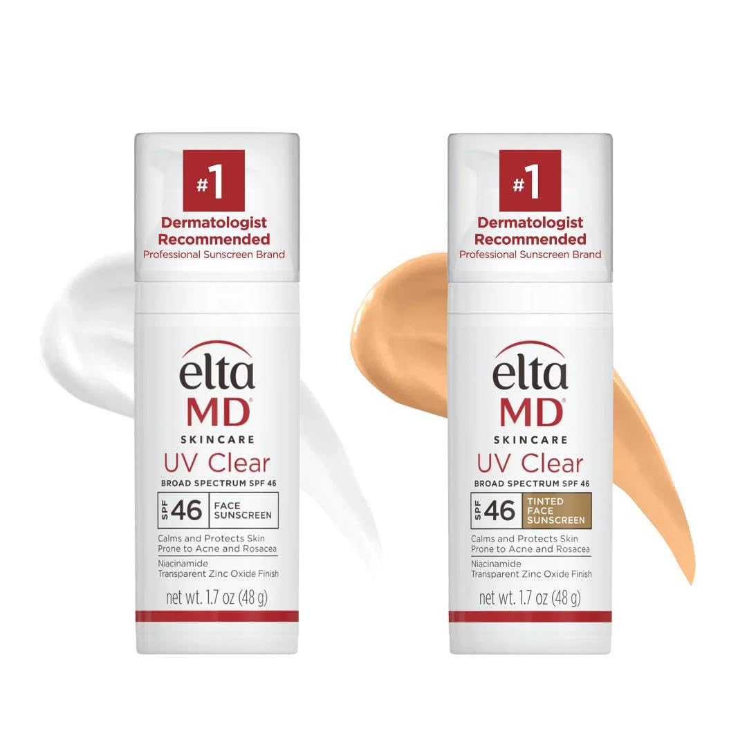 EltaMD UV Clear Face Sunscreen SPF 46, Oil-Free Sunscreen with Zinc Oxide, Dermatologist Recommended