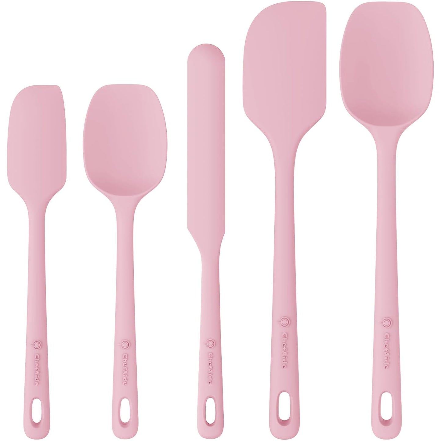 5 Pieces Silicone Spatula Set, Food Grade Rubber Spatula, Upgrade Strong Handle with Ergonomic Grip, Heat Resistant Up to 600°F for Nonstick Cookware, Cooking