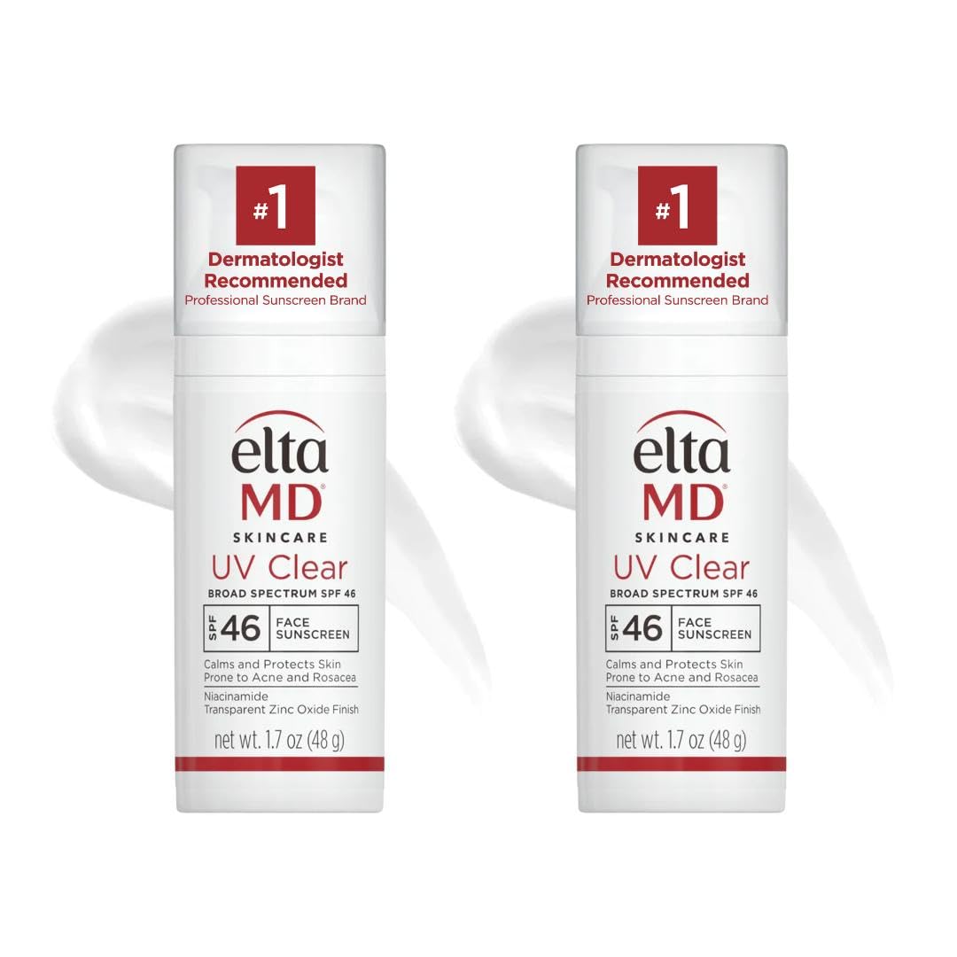 EltaMD UV Clear Face Sunscreen SPF 46, Oil-Free Sunscreen with Zinc Oxide, Dermatologist Recommended