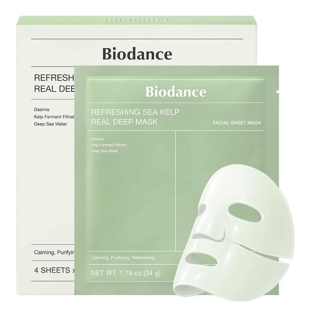 BIODANCE Bio-Collagen Real Deep Mask, Hydrating Overnight Hydrogel Mask, Pore Minimizing, Elasticity, Plumping Improvement, Korean Skin Care, Valentines Day Gifts for Her | 1.19oz(34g) x 4ea
