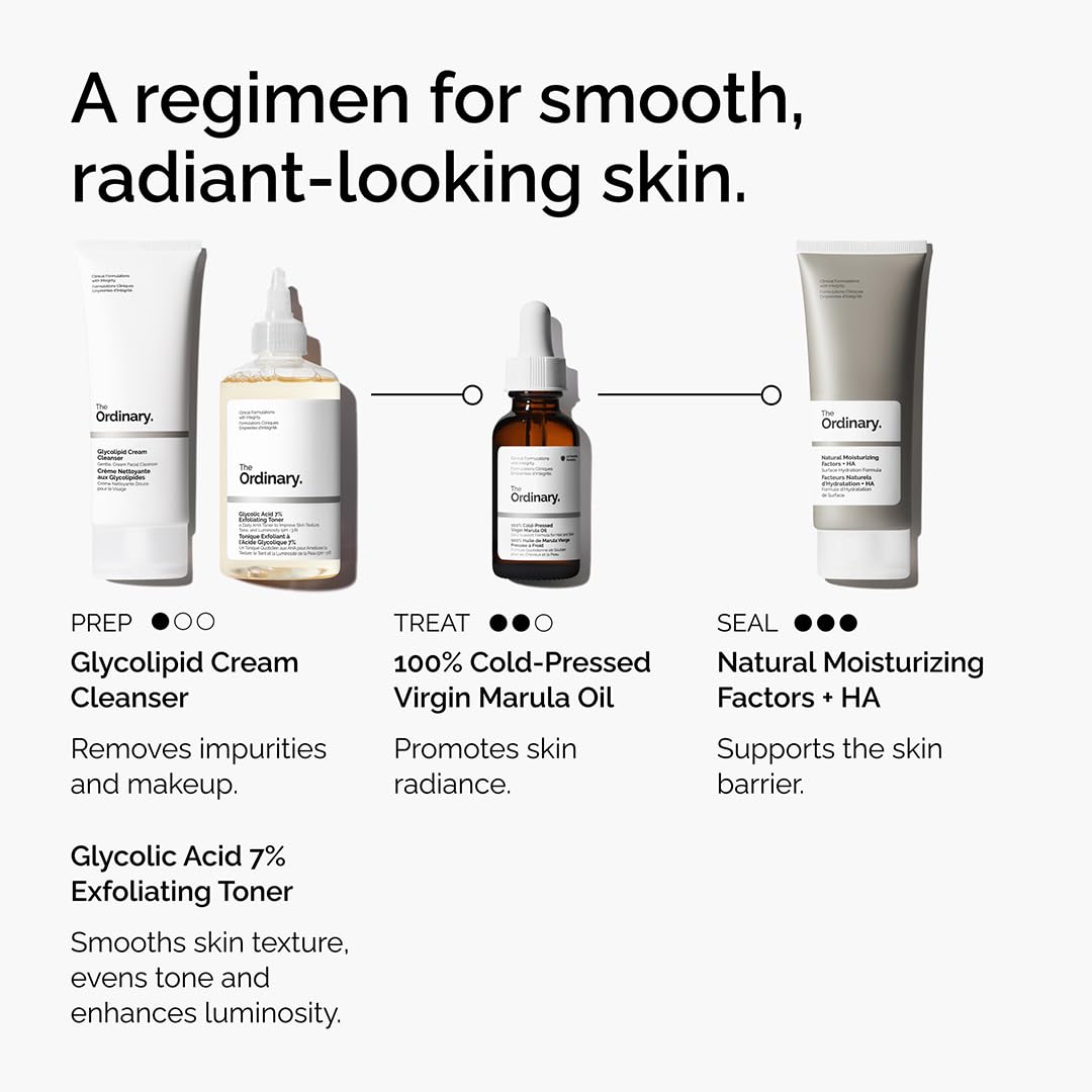 The Ordinary 100% Cold-Pressed Virgin Marula Oil, Antioxidant-Rich, Unrefined Oil for Radiant Skin, 1 Fl Oz