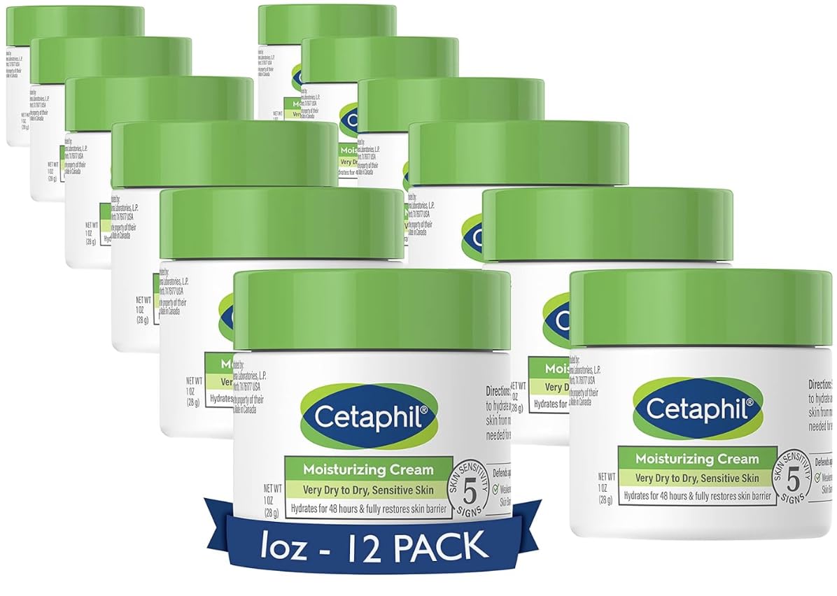 Cetaphil Face & Body Moisturizer, Hydrating Moisturizing Cream for Dry to Very Dry, Sensitive Skin, NEW 16 oz 2 Pack, Fragrance Free, Non-Comedogenic, Non-Greasy