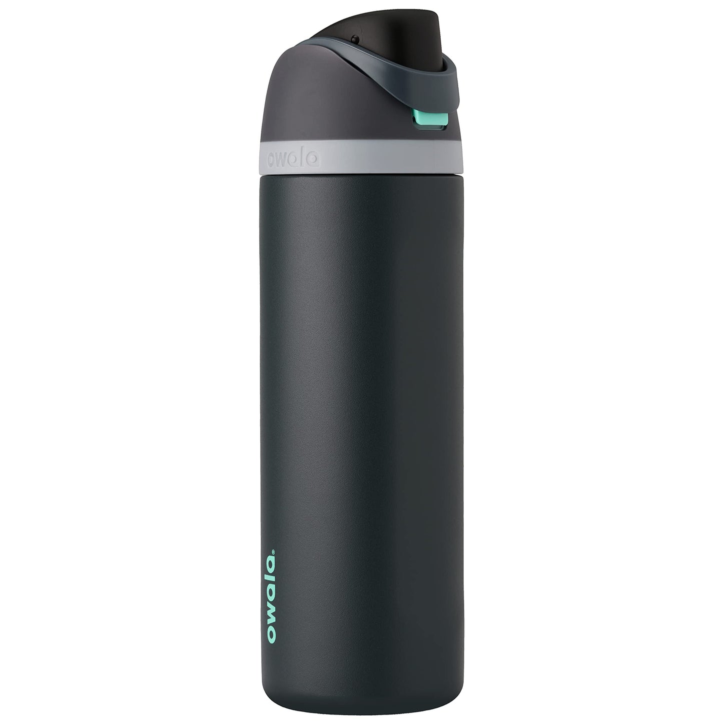 Owala FreeSip Insulated Stainless Steel Water Bottle with Straw, BPA-Free Sports Water Bottle, Great for Travel, 24 Oz, Very, Very Dark | Insulated, with Straw, for Sports, Travel, and School, BPA-Free