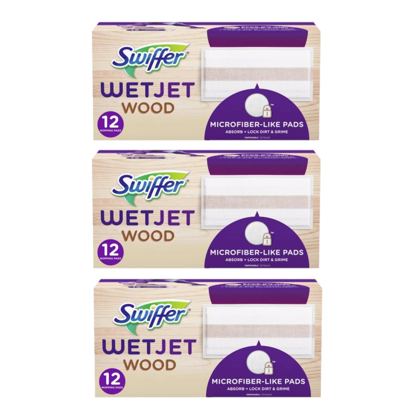 Swiffer WetJet Hardwood Floor Cleaner Spray Mop Pad Refill, Bathroom Cleaning Supplies, Hardwood Floor Cleaner, Multi Surface, 24 Count