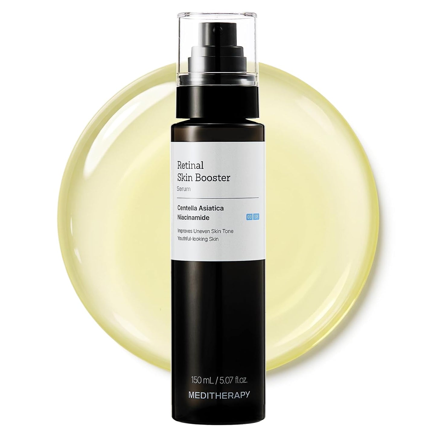 MEDITHERAPY Retinal Skin Booster Serum 5.07 fl oz | Retinaldehyde, Niacinamide, Cica | Korean Hydrating Face & Body Serum for Dull, Uneven Skin, All Skin Types, K-Beauty