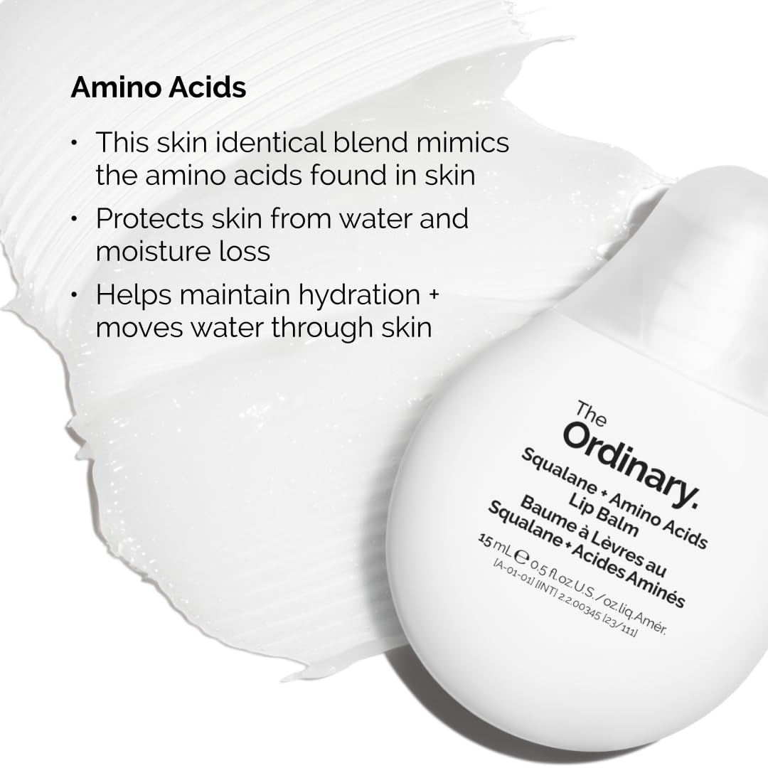The Ordinary Lip Care Duo - Skin Care Bundle Set - PHA 5% Exfoliating Lip Serum 0.5 Fl Oz + Squalane and Amino Acids Lip Balm