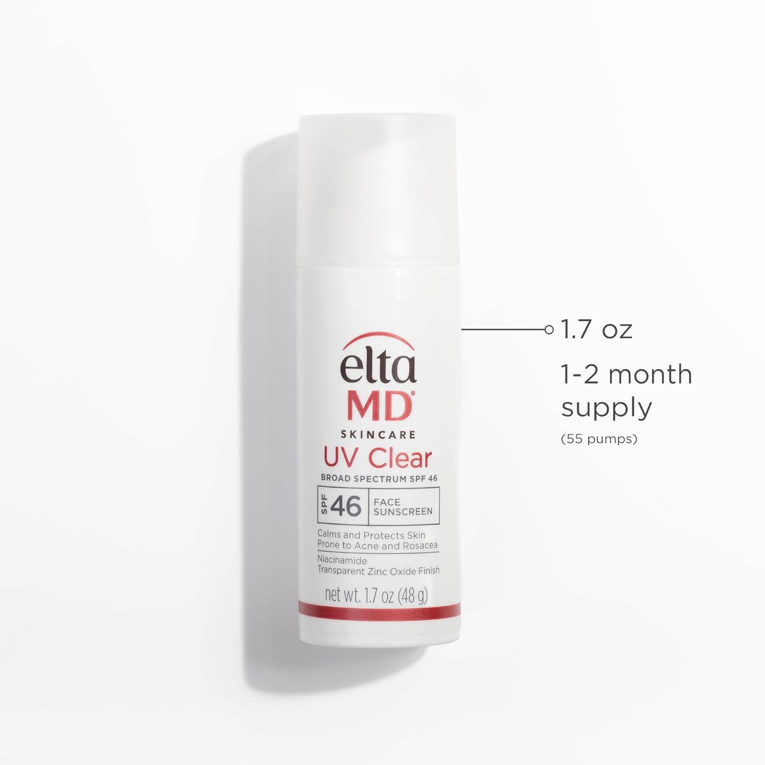 EltaMD UV Clear Face Sunscreen SPF 46, Oil-Free Sunscreen with Zinc Oxide, Dermatologist Recommended