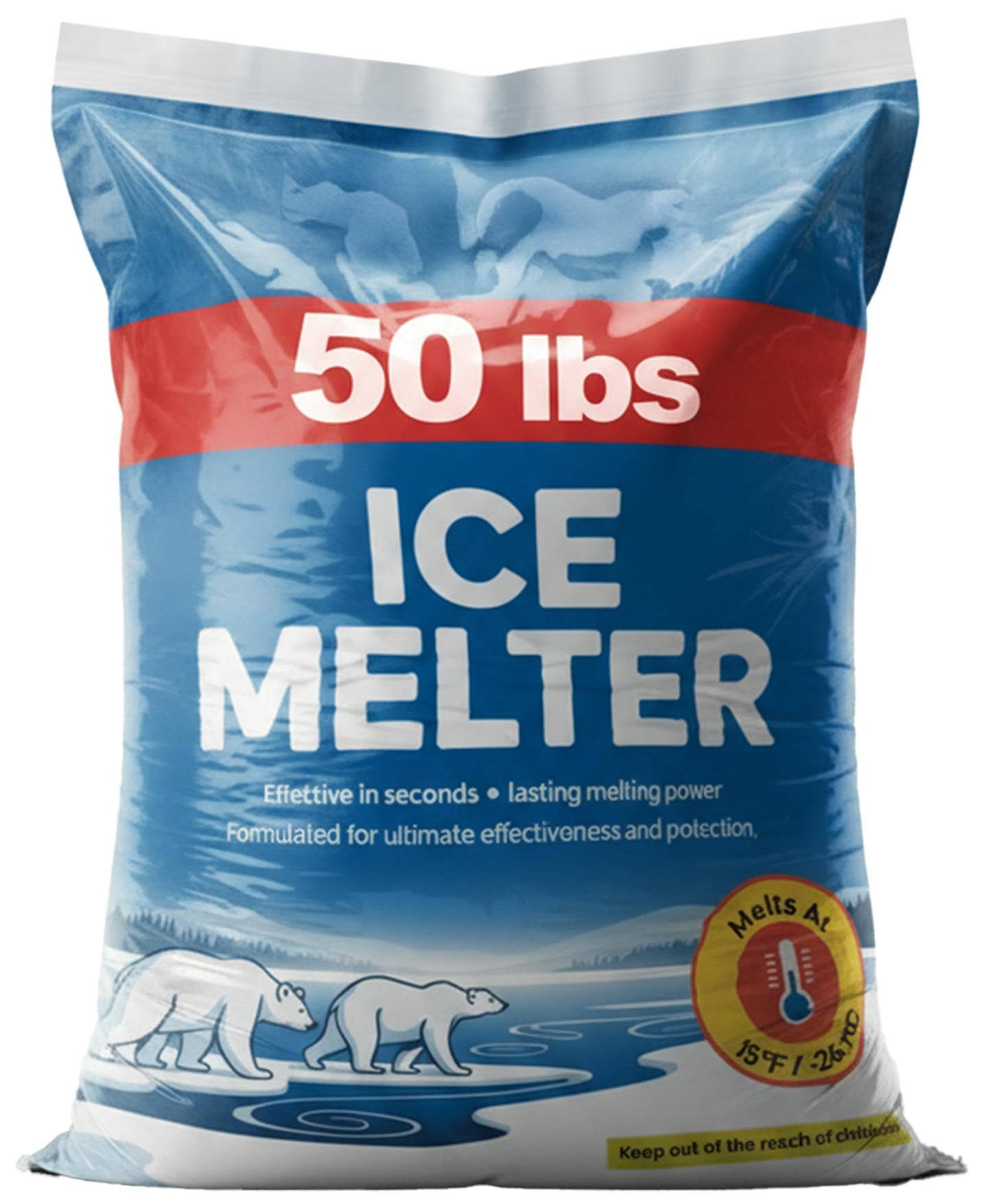 Ice Melt Safer for Concrete-20 lb Bag, Ice Crusher Blend Snow Salt Ice Melt, Salt for Snow and Ice Removal, Sidewalk Salt, Driveway Salt, Snow Melt is Effective Up to -15