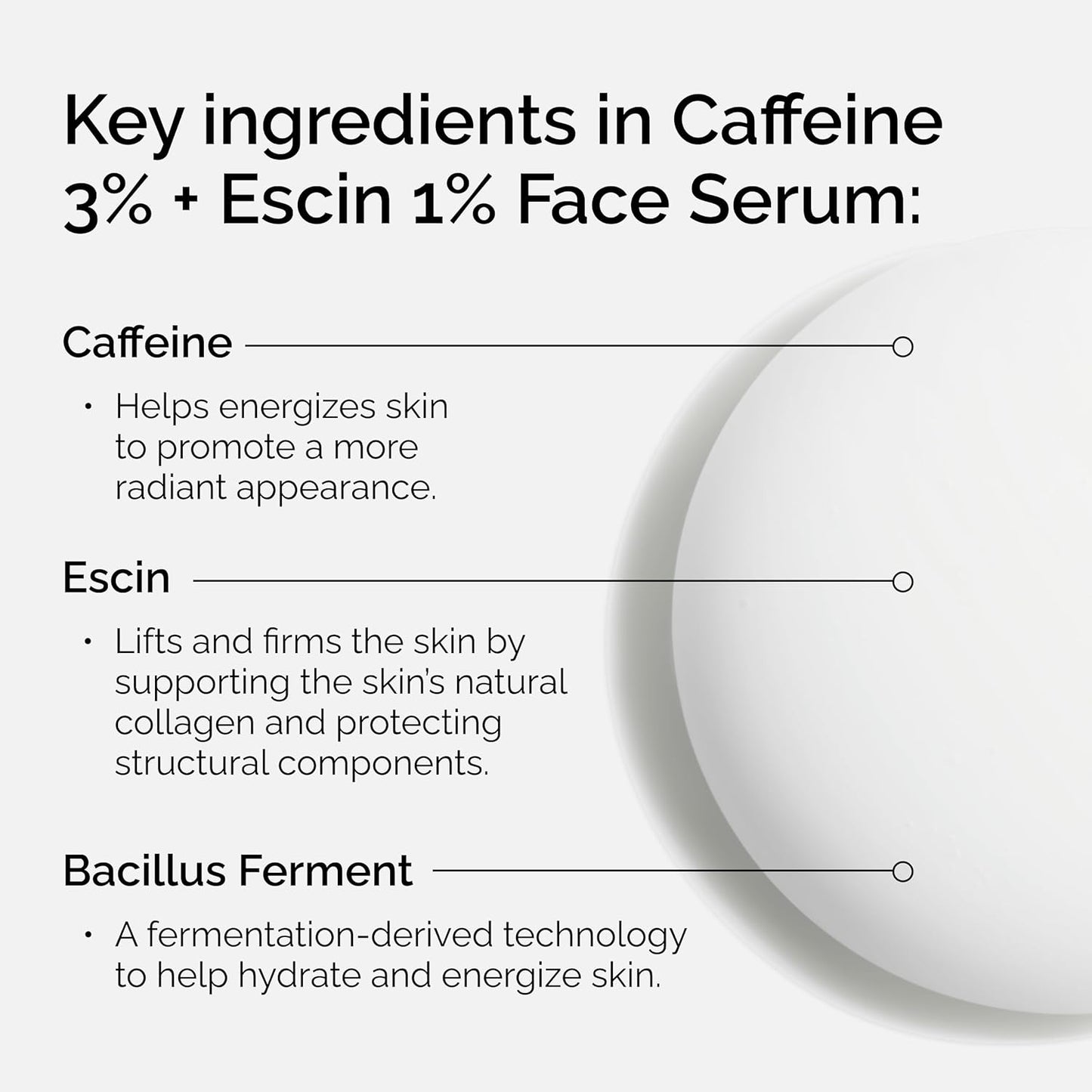 The Ordinary Caffeine 3% + Escin 1% Face Serum, Energizing Serum to Tone and Tighten, 1 Fl Oz