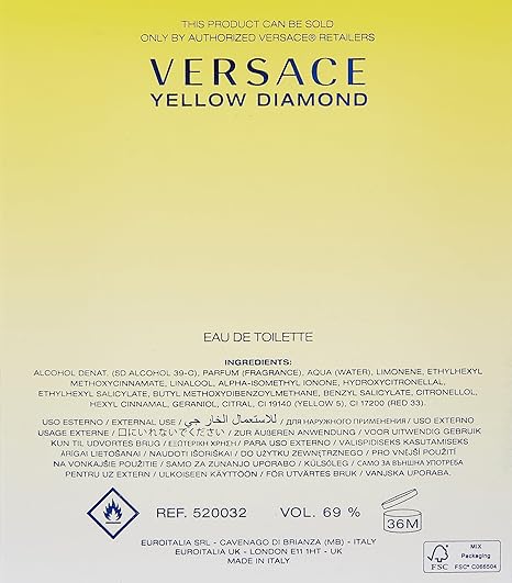 Yellow Diamond by Versace for Women 3.0 oz Eau de Toilette Spray