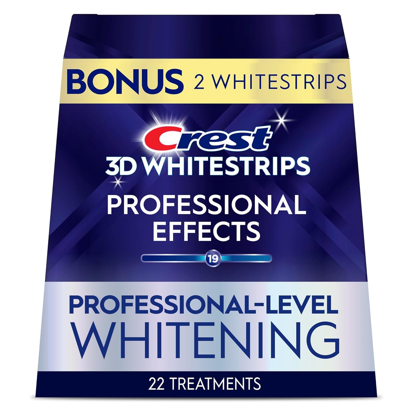 Crest Teeth Whitening Strips, Crest 3D Whitestrips Professional Effects, Enamel Safe Teeth Whitening Kit, 22 Treatments (44 Strips), Professional-Level Whitening, 19 Levels Whiter