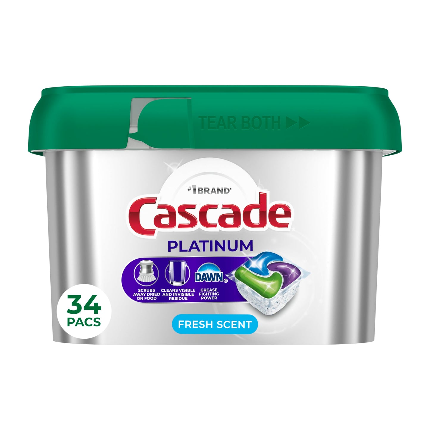 Cascade Platinum Dishwasher Pods, Dishwasher Detergent, Dish Detergent Soap, Fresh, 71 count