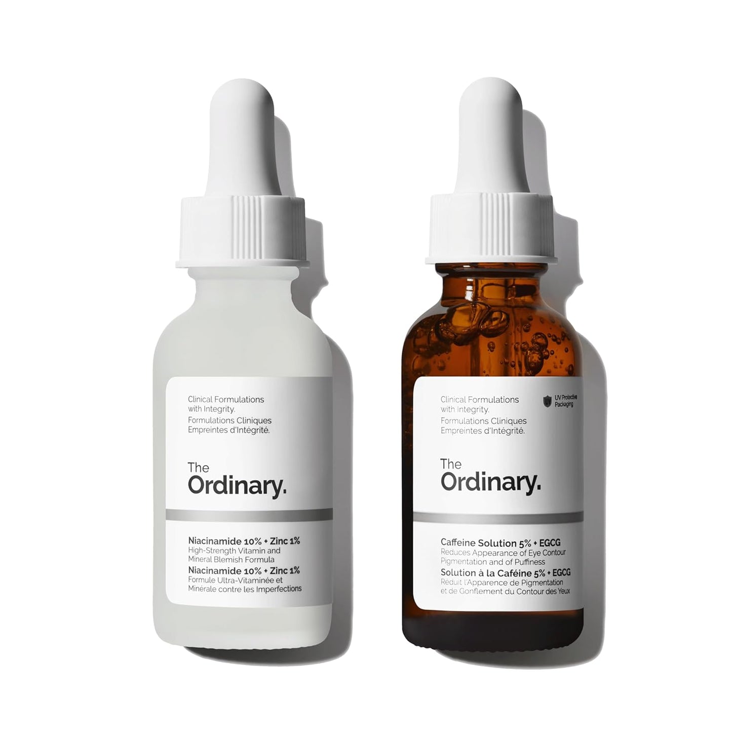 The Ordinary Dull Skin Duo- Skin Care Bundle Set for Face & Eye-Niacinamide 10% + Zinc 1% 1 Fl Oz, Caffeine Solution 5% + EGCG 1 Fl Oz