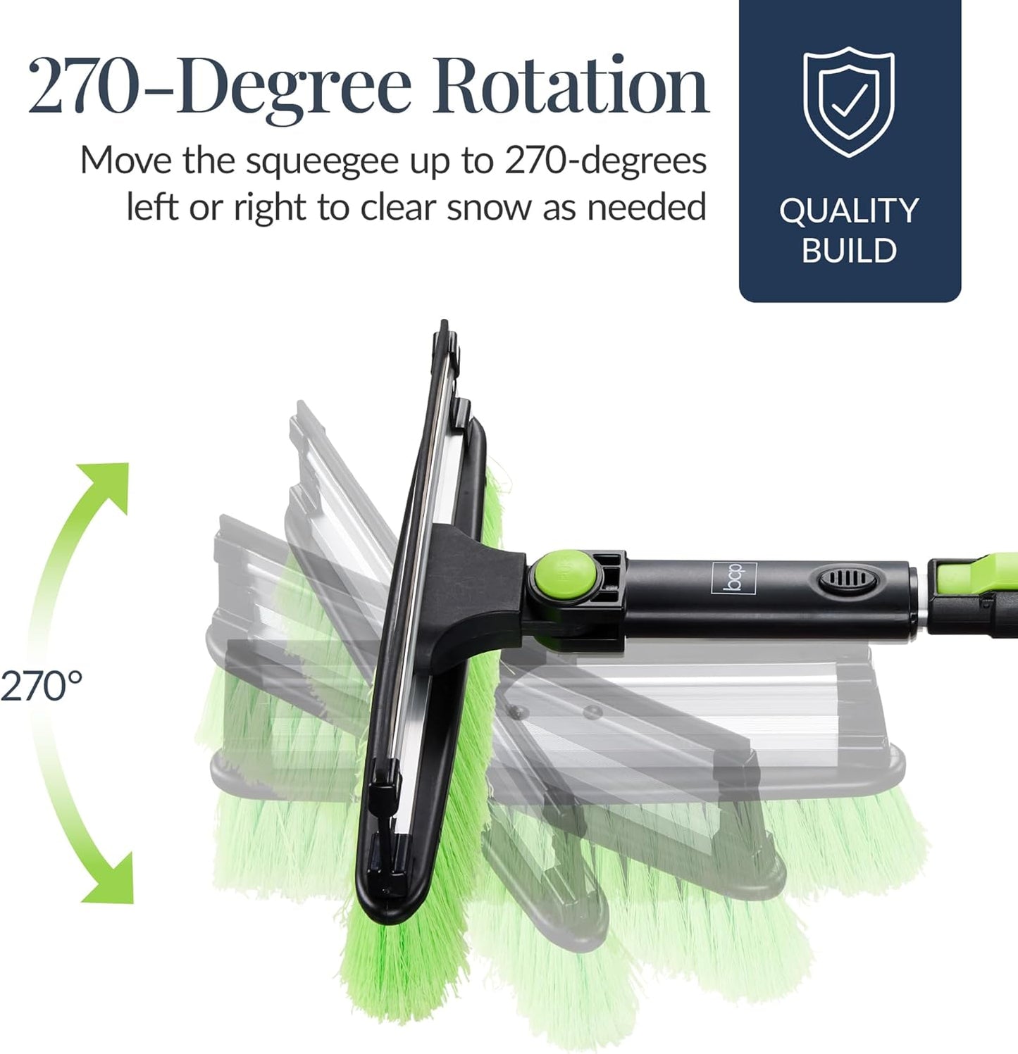 Best Choice Products 4 in 1 Snow Brush with Shovel, Squeegee & Ice Scraper, Up to 39" Extendable Foam Grip, 270° Pivoting Snow Brush for Car Truck SUV, Storage Bag Included - Lime