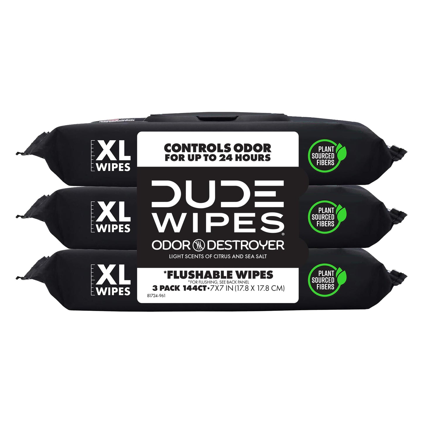 DUDE Wipes - Flushable Wipes - 6 Pack, 288 Wipes - Unscented Extra-Large Adult Wet Wipes - Vitamin-E & Aloe - Septic and Sewer Safe