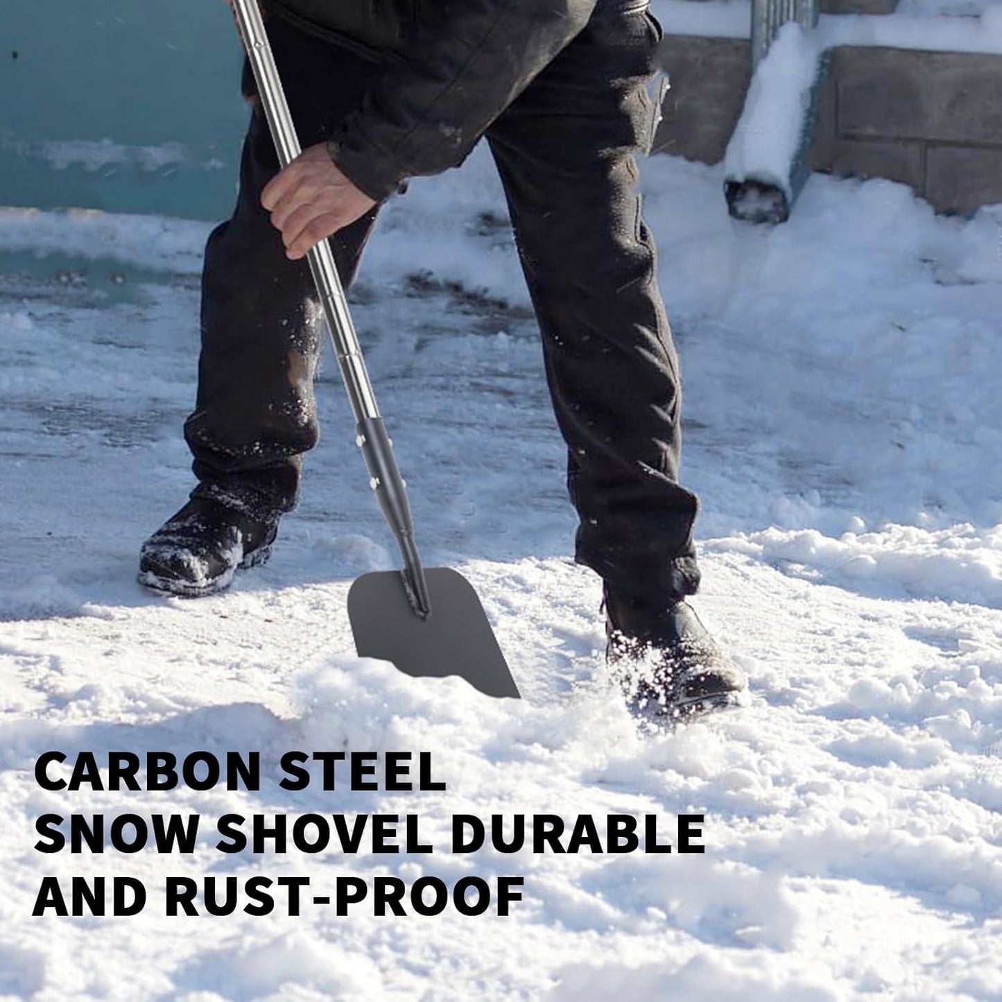 Flat Shovel with Adjustable Handle, 59 in Floor Scraper, Ice Scraper, Garden Cleaning Scraper, Ice Chopper, Snow Shovel, Multifunctional Weed Remover Tool for Walkway Driveway