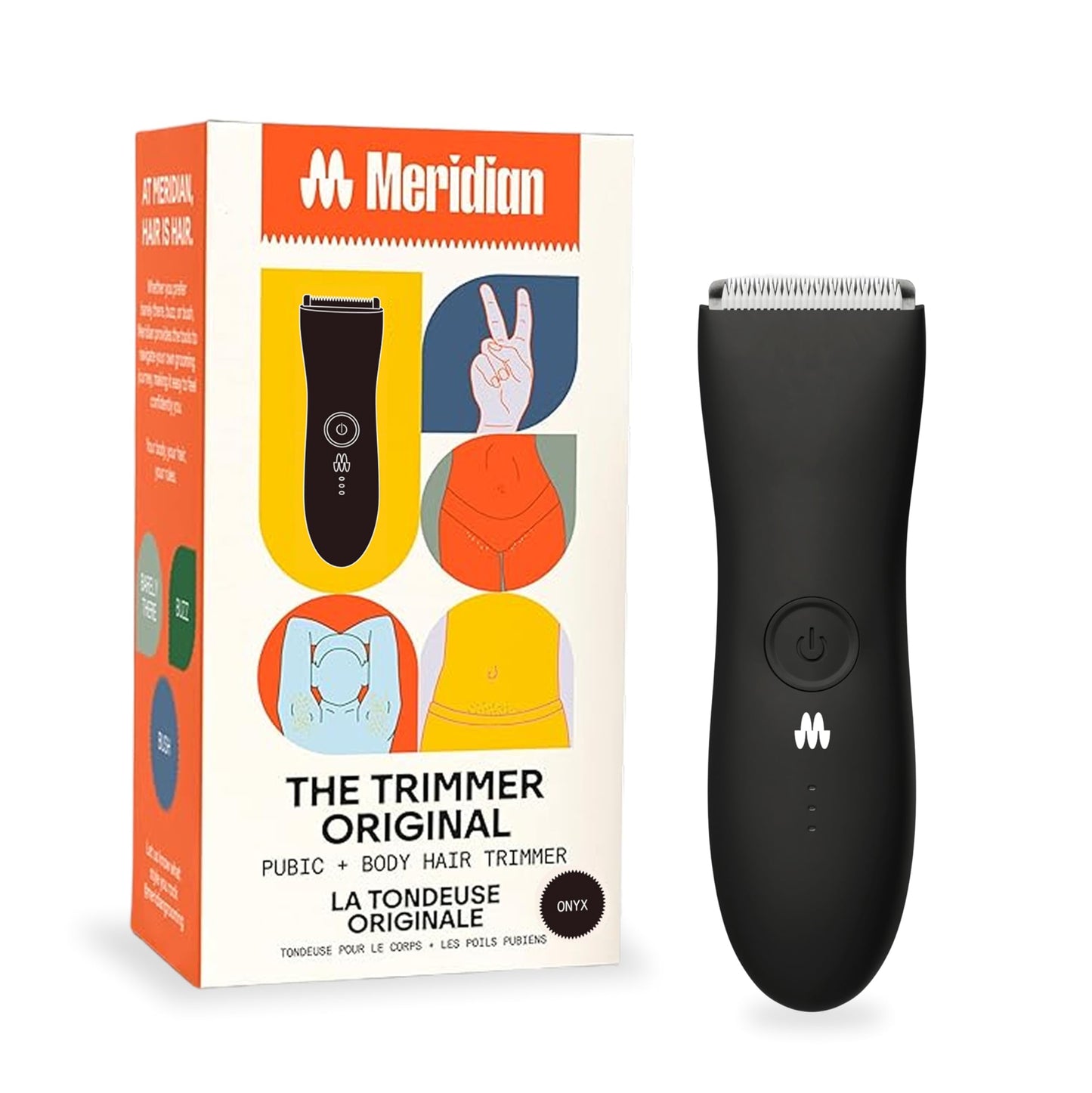MERIDIAN The Trimmer Original - Body Hair Trimmer for Men, Electric Shaver for Pubic Hair, Chest, Legs & Bikini, Waterproof & Rechargeable, Sage