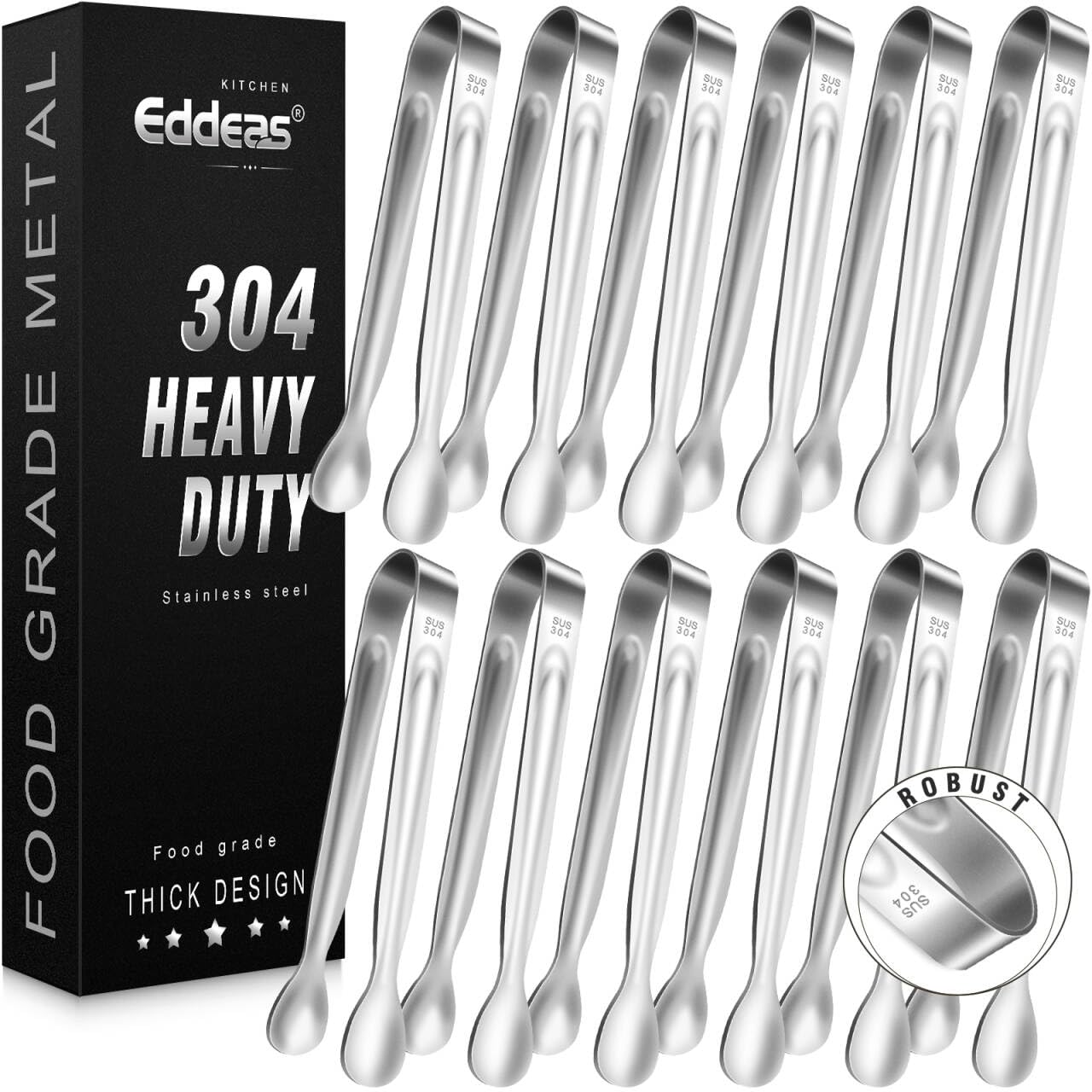 Tongs For Cooking - Heat Resistant 600 Degrees Stainless Steel Kitchen Tong,Heavy Duty Metal Locking Tongs - Perfect for Food,Salad and BBQ set of 3 (7",9" and 12") Dishwasher