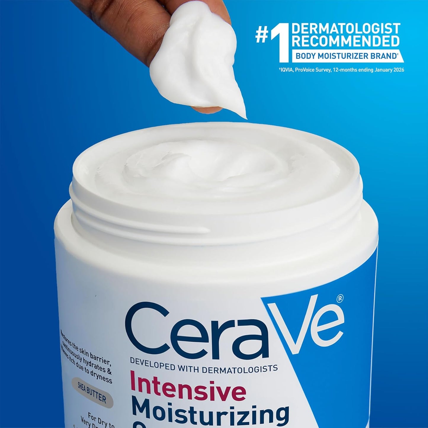 CeraVe Intensive Moisturizing Cream, Body Moisturizer With Shea Butter, 72H Hydration + Skin Barrier Repair, Fragrance-Free Body Lotion For Extremely Dry Skin, 19oz | Packaging May Vary