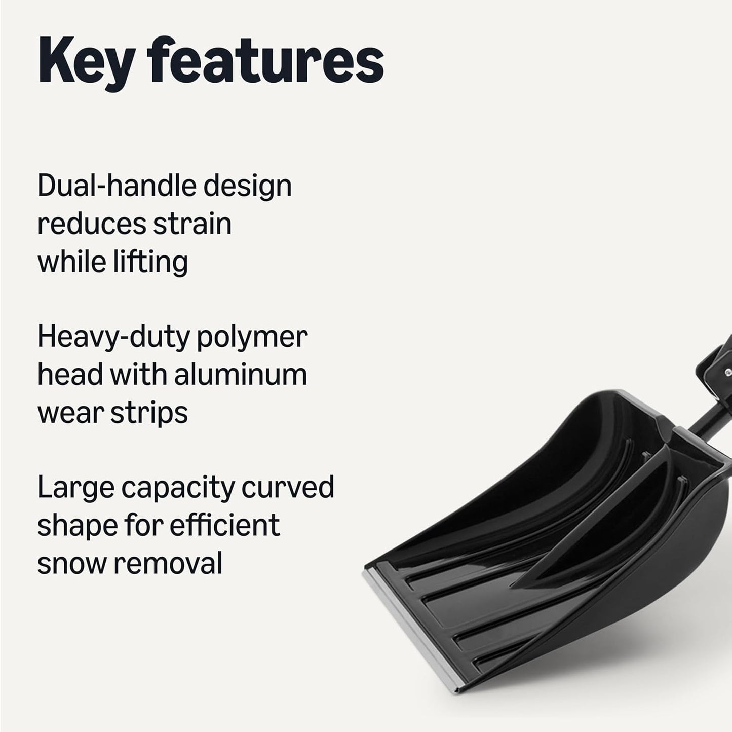 Amazon Basics Snow Shovel, 50 inch,1-Pack