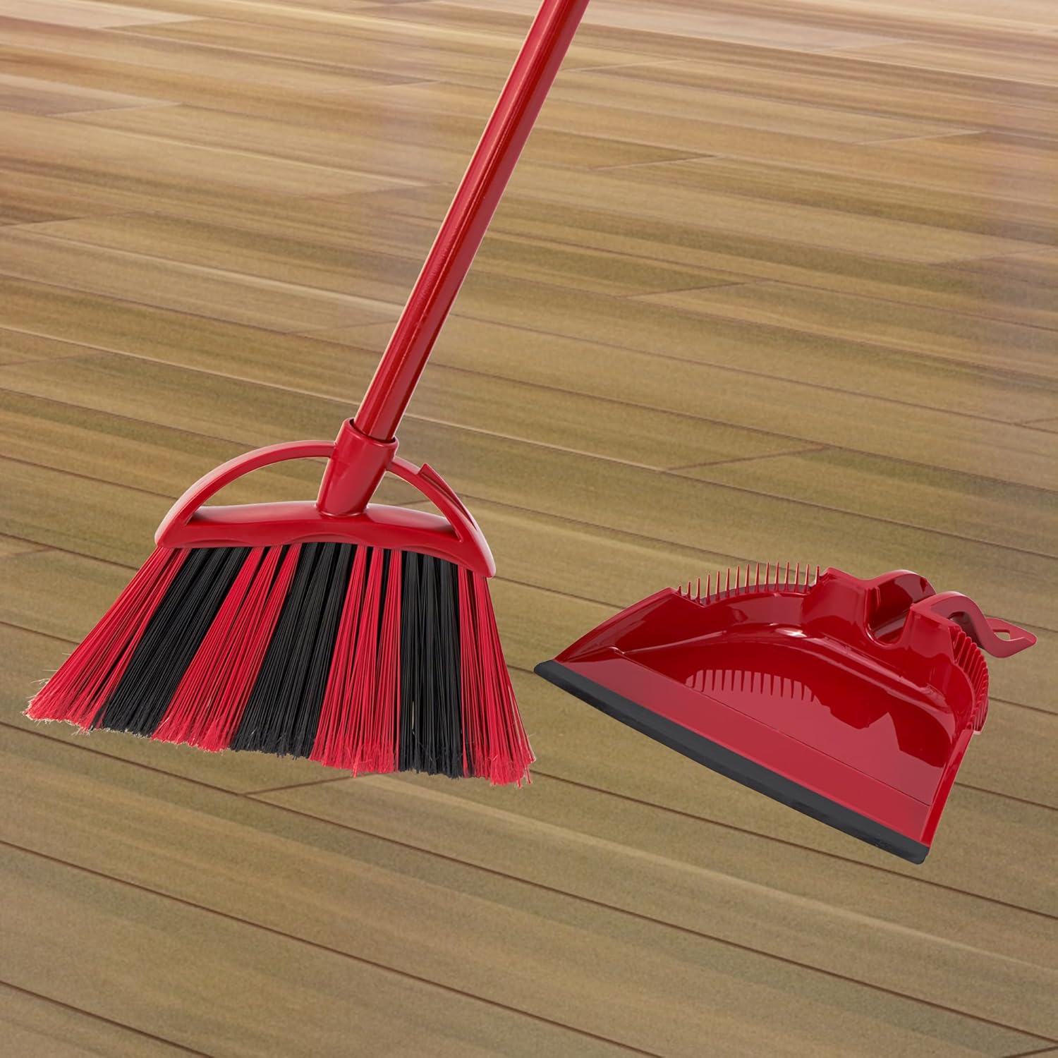 O-Cedar Sweep Broom with Step-On Dustpan | Remove 99% with One Sweep | Lightweight Quiet Cleaning Tool | Ideal for Pet Owners