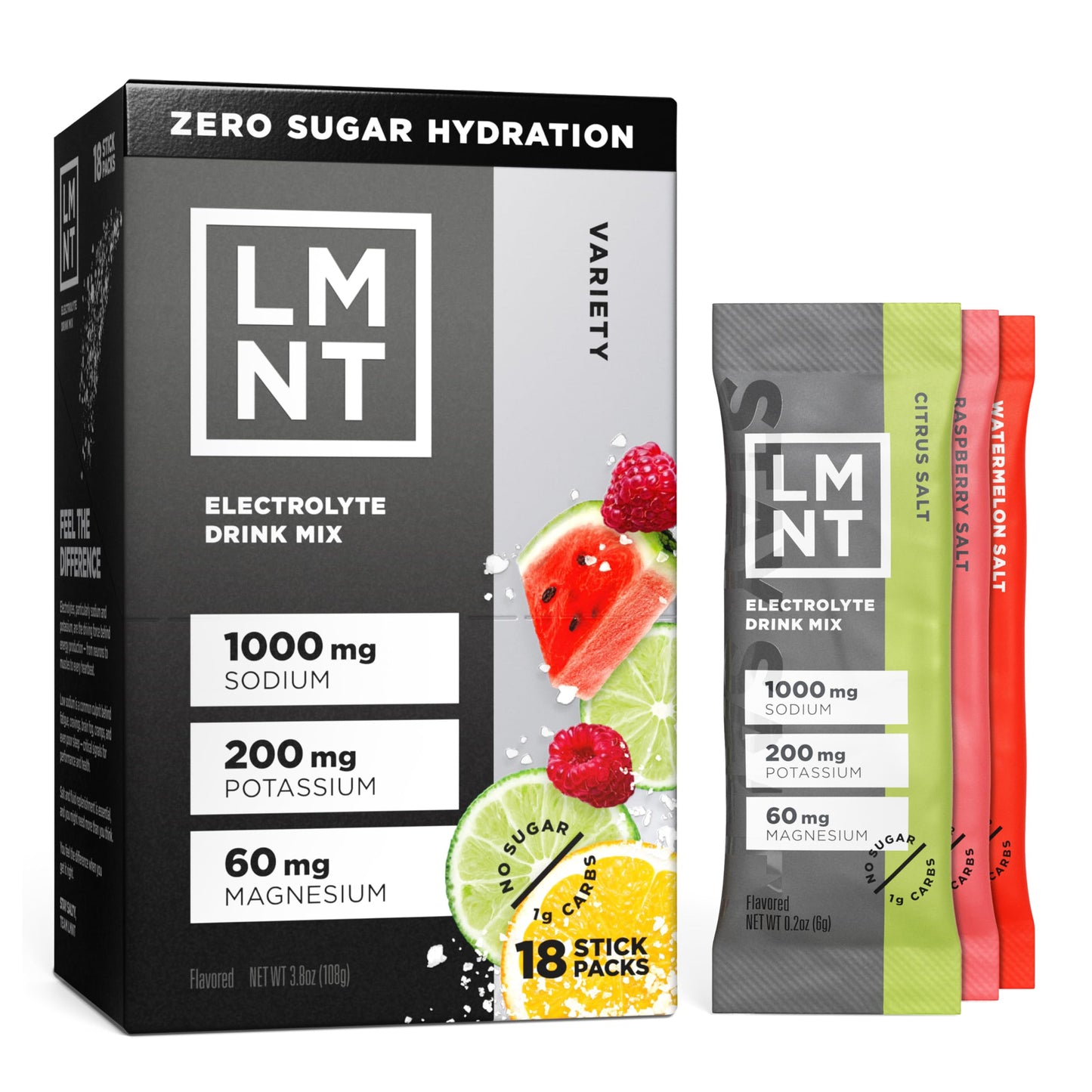 LMNT Zero Sugar Electrolytes - Variety Pack | Drink Mix | 12-Count