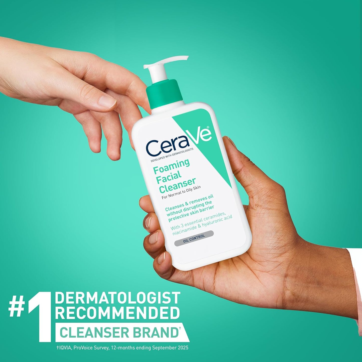 CeraVe Foaming Facial Cleanser, Daily Face Wash for Oily Skin, Hyaluronic Acid + Ceramides + Niacinamide, Fragrance Free, Non-Drying Oil Control Face Wash, 8 Fluid Ounces