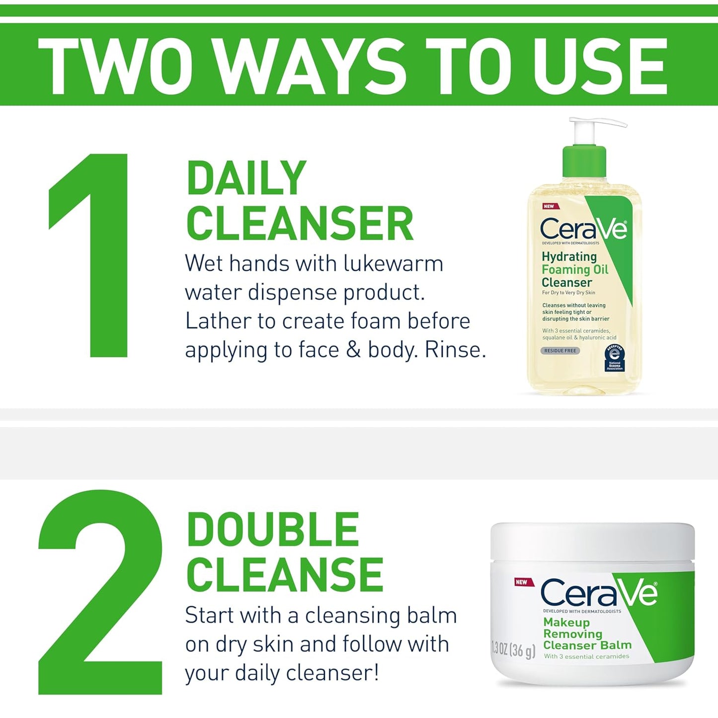 CeraVe Hydrating Foaming Oil Facial Cleanser with Hyaluronic Acid, 8oz