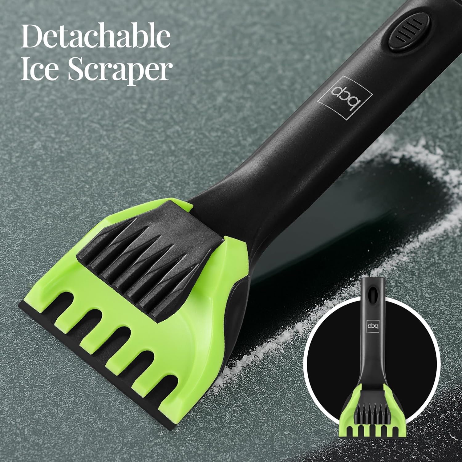 Best Choice Products 4 in 1 Snow Brush with Shovel, Squeegee & Ice Scraper, Up to 39" Extendable Foam Grip, 270° Pivoting Snow Brush for Car Truck SUV, Storage Bag Included - Lime