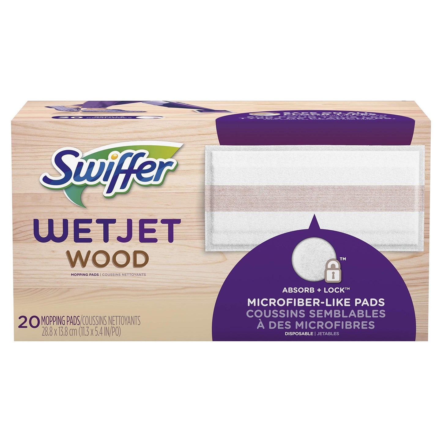 Swiffer WetJet Hardwood Floor Cleaner Spray Mop Pad Refill, Bathroom Cleaning Supplies, Hardwood Floor Cleaner, Multi Surface, 24 Count