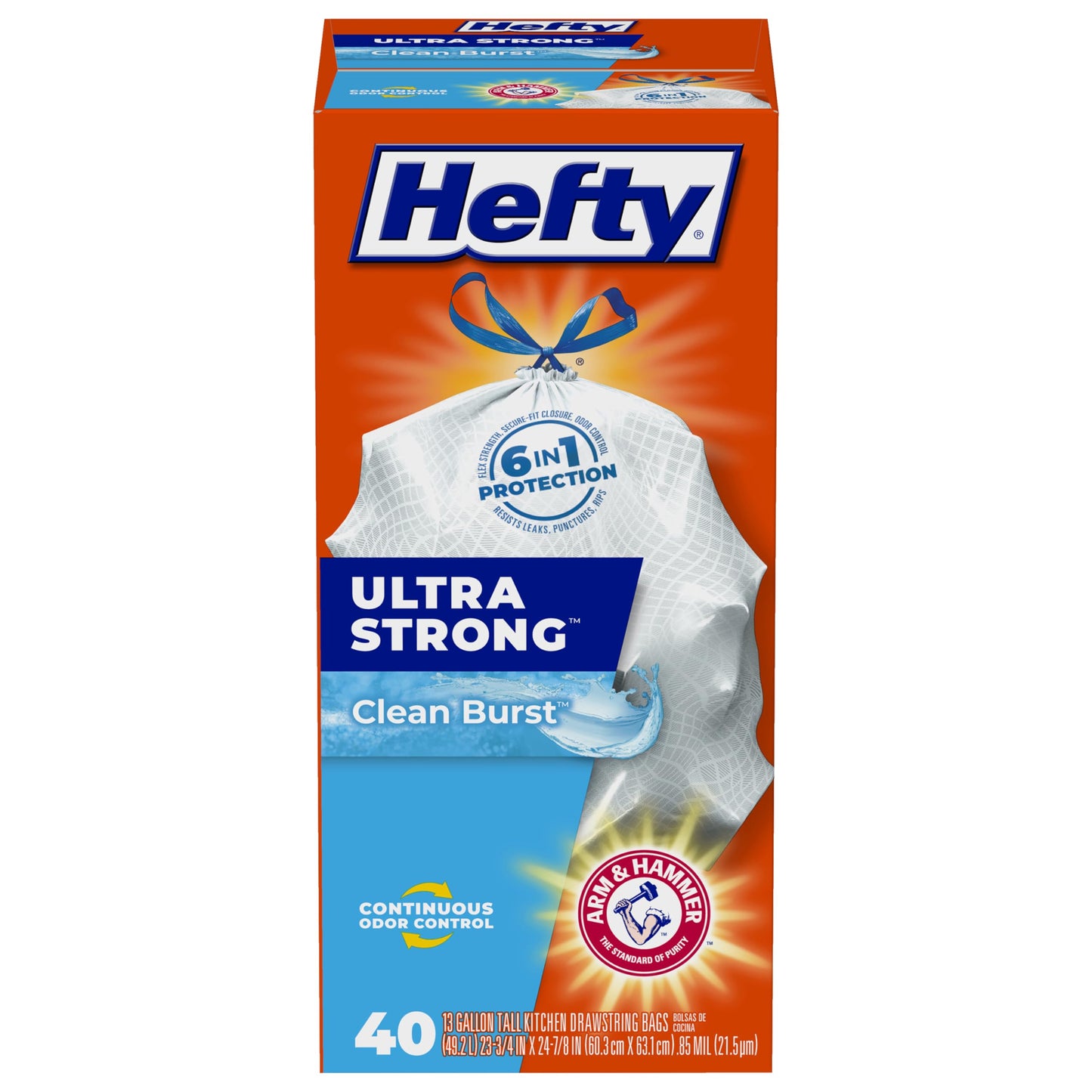 Hefty Ultra Strong Tall Kitchen Trash Bags, Lavender & Sweet Vanilla Scent, 13 Gallon, 80 Count