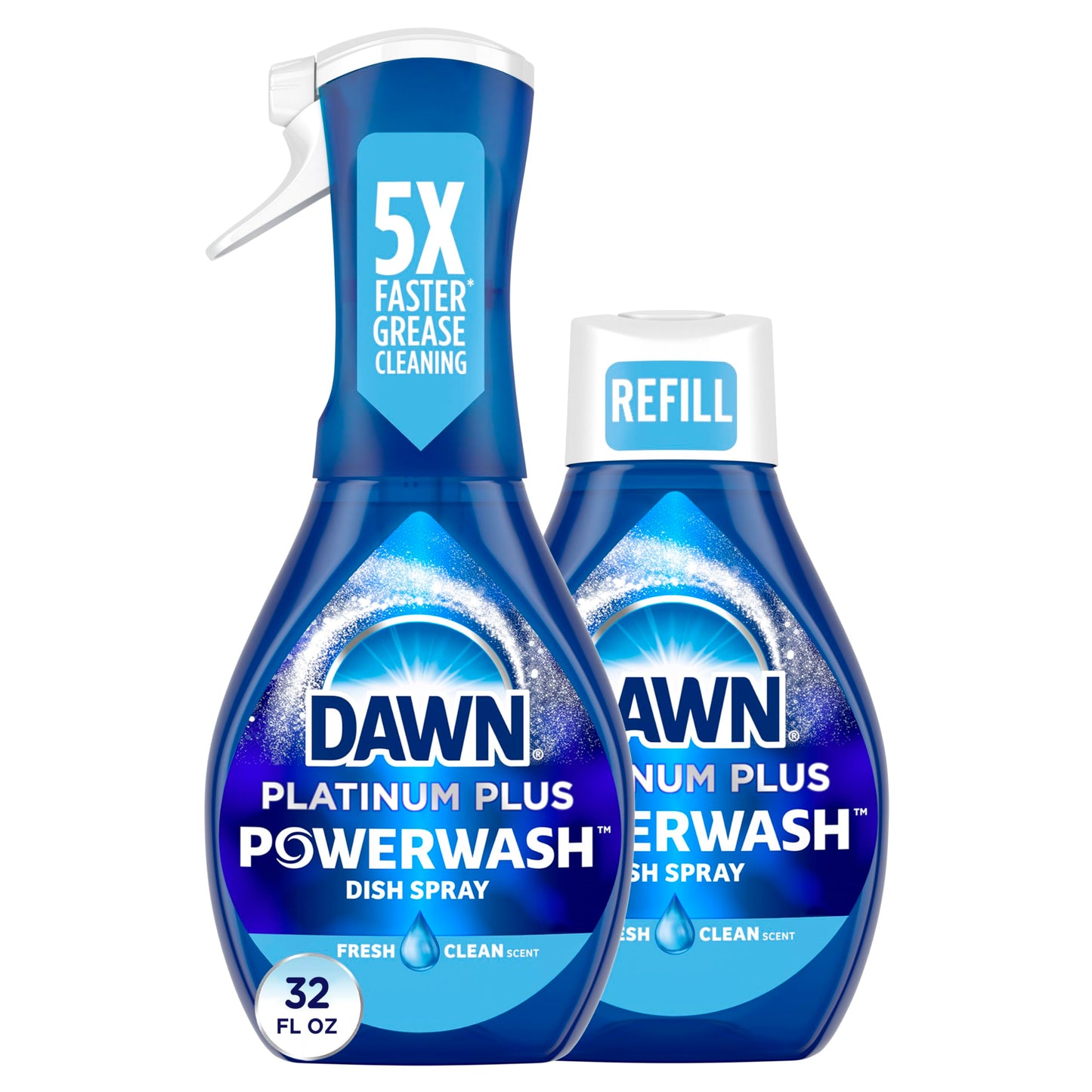 Dawn Platinum Powerwash Dish Spray, Dish Soap Liquid, Fresh Scent Bundle, 1 Spray + 3 Refills, 16oz Each (Pack of 4)