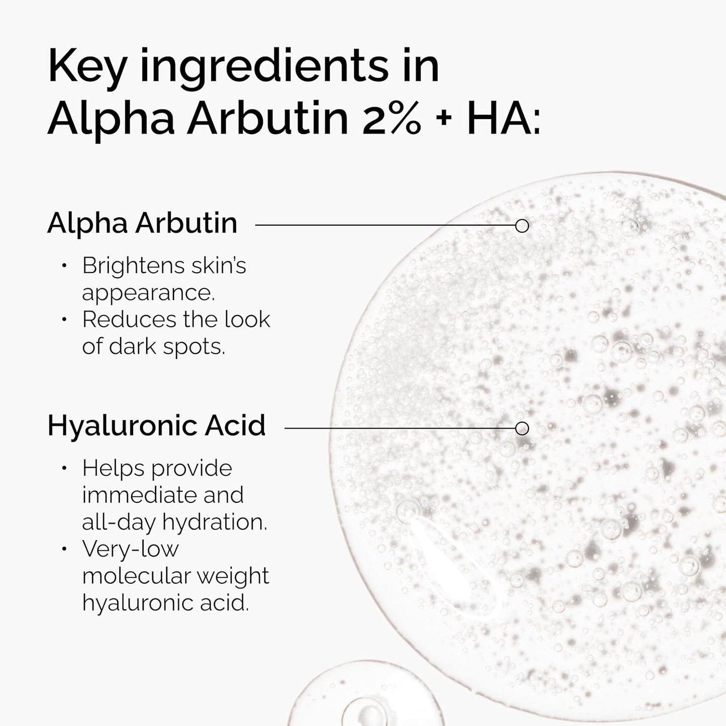 The Ordinary Alpha Arbutin 2% + Hyaluronic Acid, Brightens Skin and Targets Dark Spots, 1 Fl Oz