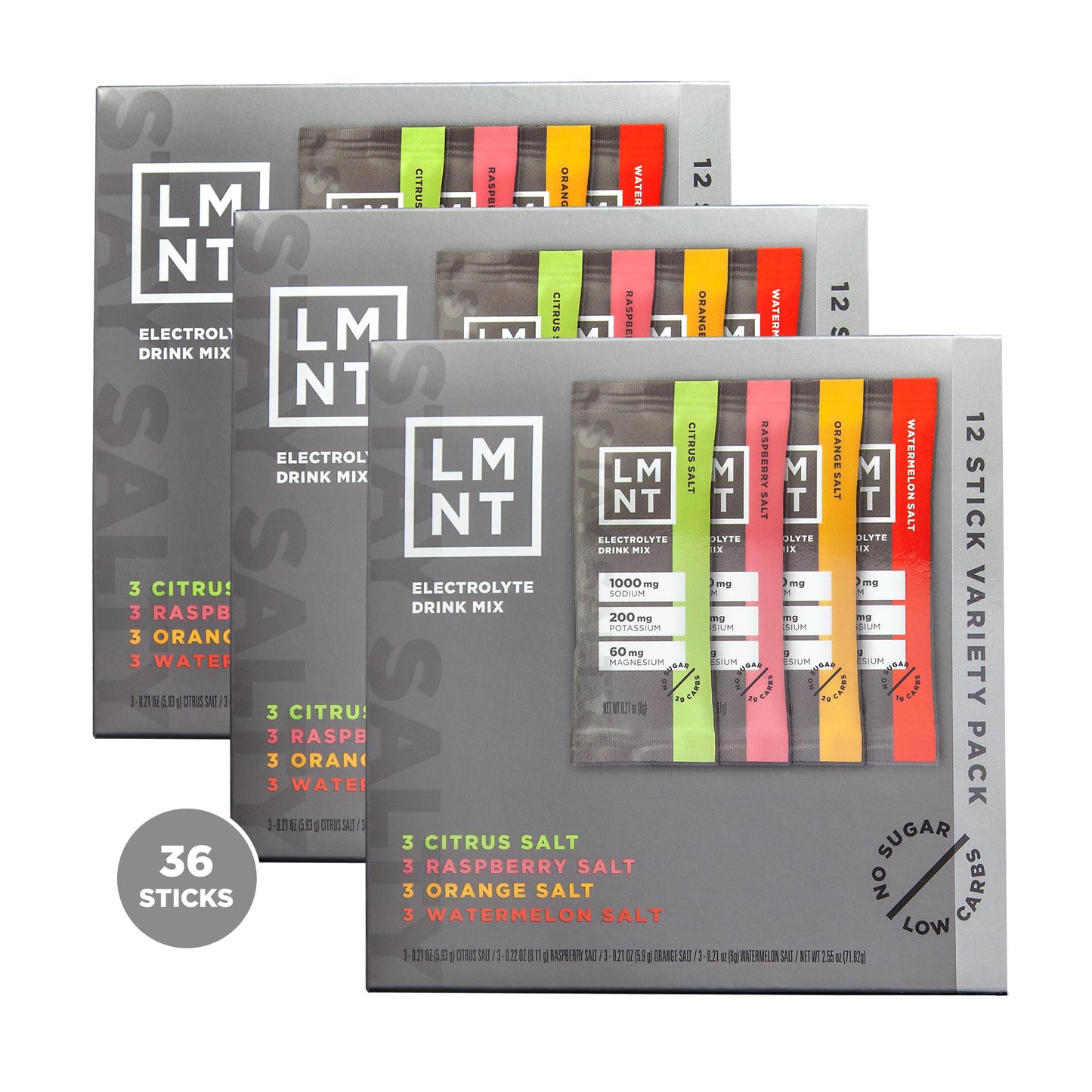 LMNT Zero Sugar Electrolytes - Variety Pack | Drink Mix | 12-Count