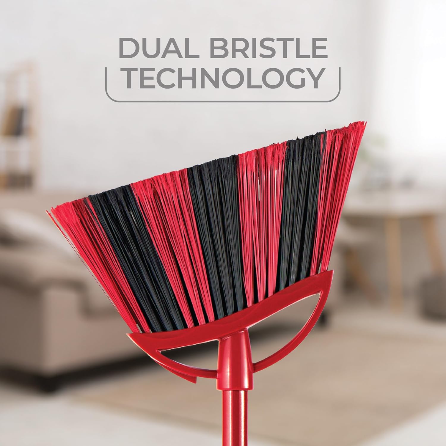 O-Cedar Sweep Broom with Step-On Dustpan | Remove 99% with One Sweep | Lightweight Quiet Cleaning Tool | Ideal for Pet Owners
