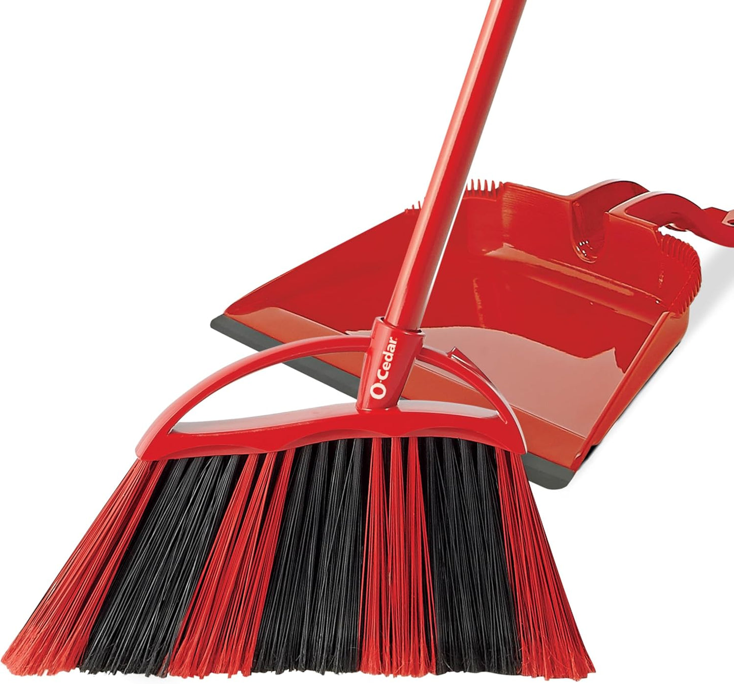 O-Cedar Sweep Broom with Step-On Dustpan | Remove 99% with One Sweep | Lightweight Quiet Cleaning Tool | Ideal for Pet Owners