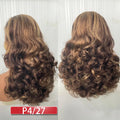 100% Malaysia Hair Bouncy Curly Wigs 250 Density Ombre Double Drawn Hair Glueless Wigs 100% Human Hair 13x4 HD Lace Frontal Wigs